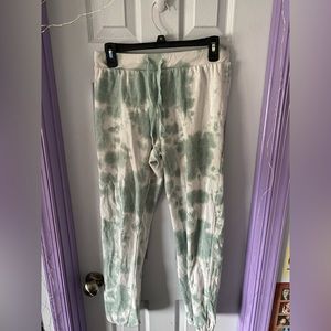 Woman’s light green tie dye sweatpants